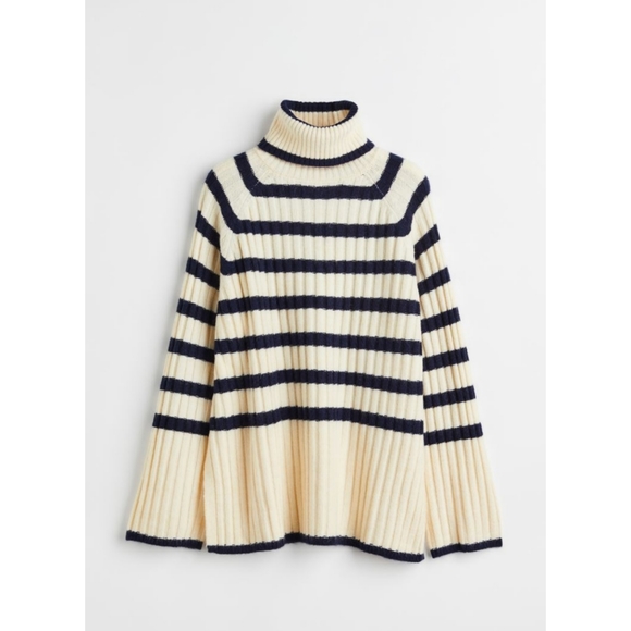 H&m rib knit turtleneck striped sweater - Picture 5 of 5